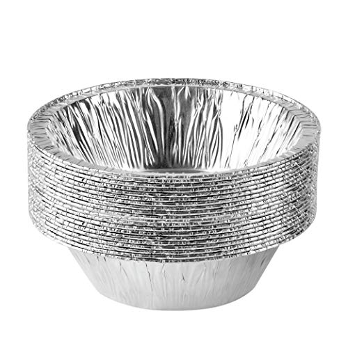 PLASTICPRO 6'' Inch Round Tin Foil Cake Pans Disposable Aluminum, Freezer & Oven Safe - For Baking, Cooking, Storage, Roasting, & Reheating, Pack of 20