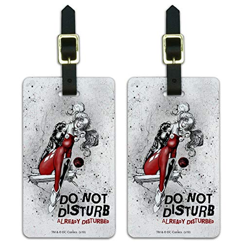 Harley Quinn Already Disturbed Luggage ID Tags Carry-On Cards - Set of 2