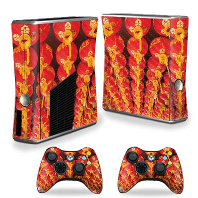 MightySkins Carbon Fiber Skin for Xbox 360 S Console - Chinese Lanterns | Protective, Durable Textured Carbon Fiber Finish | Easy to Apply, Remove, and Change Styles | Made in The USA