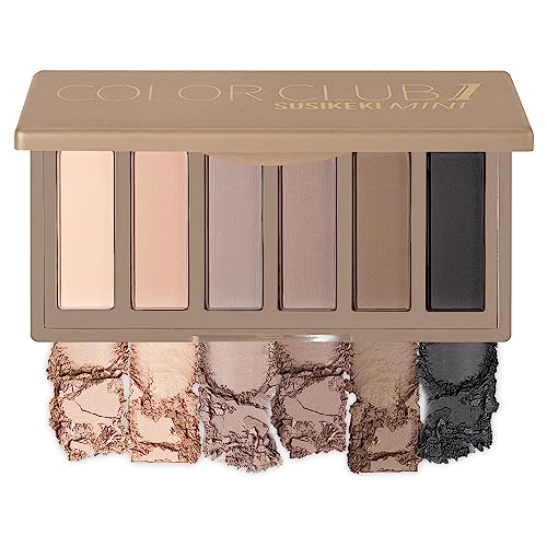 SUSIKEKI 6 Colors Mini Naked Eyeshadow Makeup Palette Neutral Nude Smoky Eye Shadow Taupe & Brown Matte Make Up Pallet with Mirror Highly Pigmented Long Lasting Waterproof Travel Size Gift Kit 01