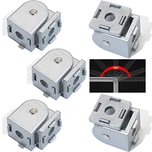 Boeray 5pcs Die-Cast Zinc Alloy Pivot Joint for Aluminum Extrusion Profile 2020 Series, Flexible Pivot Joint for 2020 Aluminum Profile