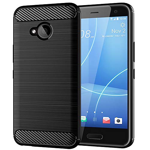 HTC U11 Life Case Black, Slim Thin Soft Skin Silicone Flexible Soft TPU Carbon Fiber pattern Shock Absorption Technology Raised Bezels Anti-Scratches Protective Cases Cover for HTC U11 Life (black)