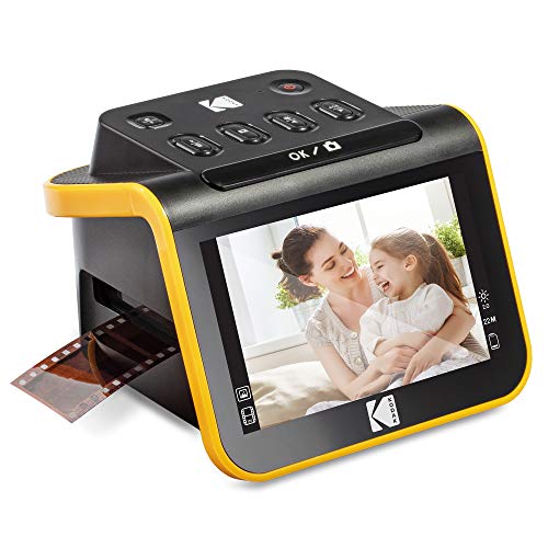 Kodak Digital Film Scanner, Film and Slide Scanner with 5” LCD Screen, Convert Color & B&W Negatives & Slides 35mm, 126, 110 Film to High Resolution 22MP JPEG Digital Photos, Black
