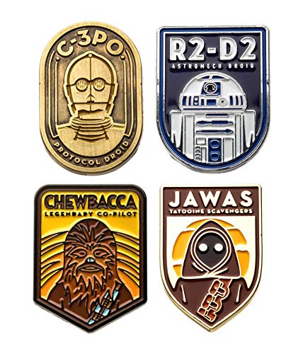 Star Wars Enamel Pins | R2D2 | C3PO | Jawa | Chewbacca