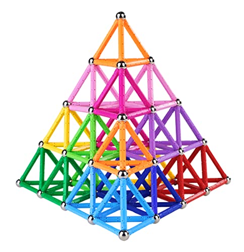 Veatree 150Pcs Magnetic Building Sticks Blocks Toys, Magnet Educational Toys STEM Toys for Kids and Adult, 3D Non-Toxic Building Toy with Storage Bag