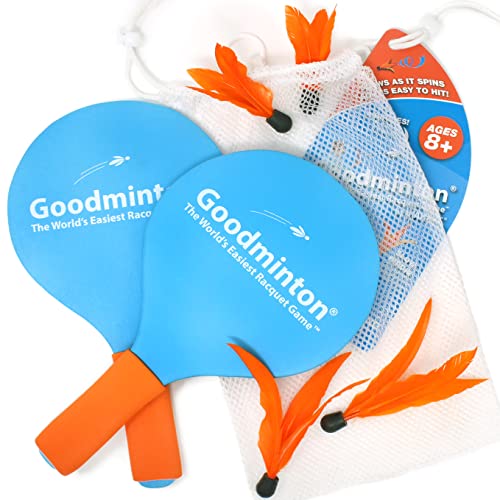VIAHART Goodminton - The World's Easiest Racquet Game - an Indoor Outdoor Year-Round Fun Paddle Game Set for Boys, Girls, and People of All Ages
