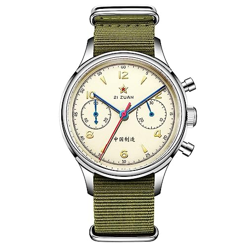 MUKEMAO Retro-Chronograph 1963 Original ST1901 Movement Men Mechanical Watch Hand Winding Sapphire & Acrylic Mirror Pilot Wristwatch