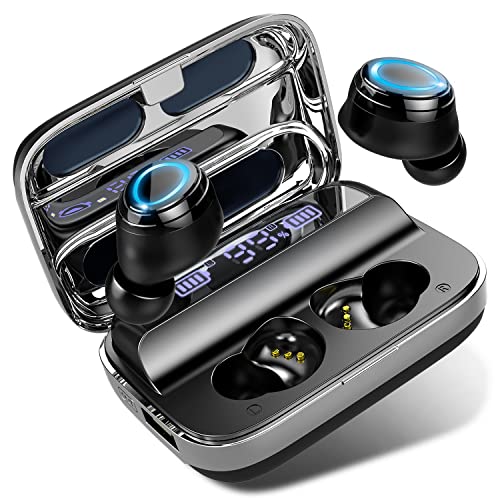 Donerton Wireless Earbuds, Wireless 5.3 Headphones 140 Hours Playtime Earphones with Charging Case, in Ear Headset IP7 Waterproof Earbud Noise Cancelling Microphone, LCD Display, for Sports/Working
