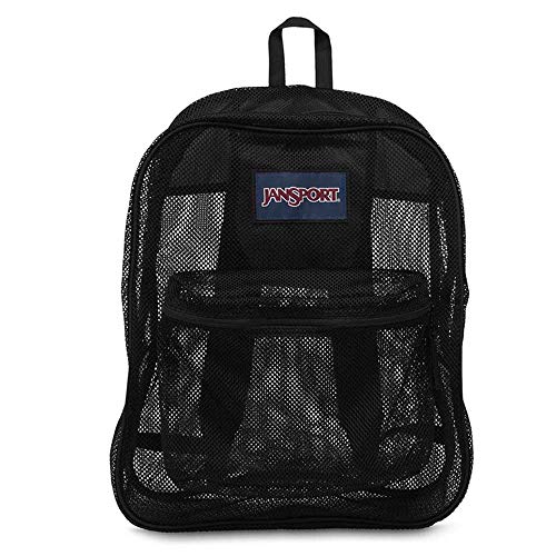 Jansport Mesh Pack - See Through Backpack Ideal for Class, Work, Travel, or Beach Outings, Black