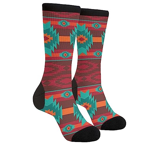 Colorful Southwest Southwestern Abstract Novelty Socks for Women & Men
