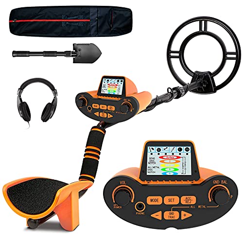 SUNPOW Metal Detector for Adults Professional Waterproof-Adjustable High Accuracy Beach Metal Detector with Ground Balance,All Metal & DISC & Notch & Pinpoint 4 Modes, 10' IP68 Coil, Advanced DSP Chip