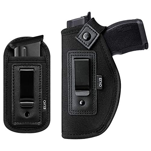 2 Pack Universal IWB Gun Holster for Concealed Carry, Inside The Waistband Pistols Holsters, Fits All Firearms S&W M&P Shield 9/40 Taurus PT111 G2 Sig Sauer P320 Glock 17 19 26 27 42 43