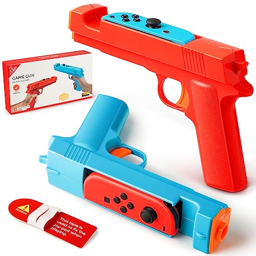 KOEBSHPE Nintendo Switch Gun Controller Compatible with Switch/Switch OLED Joy-Con, Switch Shooting Gun Controller, Nintendo Gun for Hunting Games, Joy-Con Gun Grip (Blue + Red)