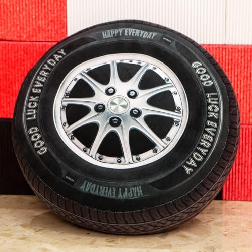 15.7 Inch Big Wheel Plush Pillow, 3D Simulation Tire Pillow for Boys, Big Weighted Stuffed Animals Plush, Perfect Race Car Bedroom & Automotive Shop Tire Decoration