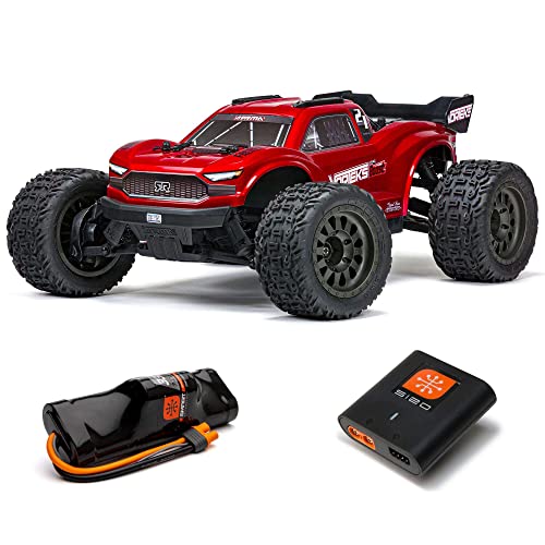 ARRMA RC Truck 1/10 VORTEKS 4X2 Boost MEGA 550 Brushed Stadium Truck RTR with Battery & Charger, Red, ARA4105SV4T1