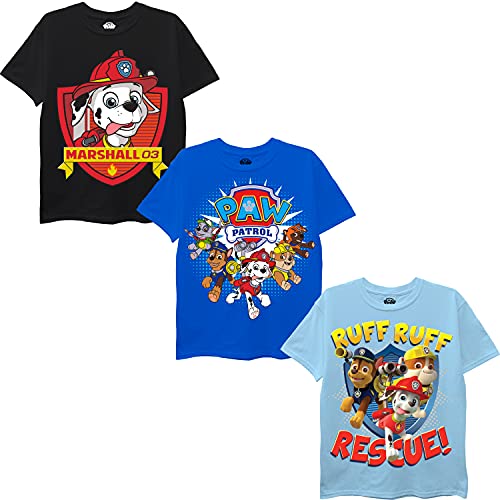 Nickelodeon baby boys Paw Patrol T-shirt 3-pack novelty infant and toddler shirts, Black/Royal/Light Blue, 4T US