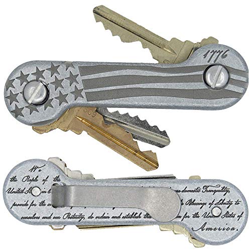 Aluminum Freedom KeyBar Key Organizer EDC Tool | Everyday Carry Compact Key Holder Multi-Tool and Keychain Organizer with Pocket Clip (Holds up to 12 Keys)