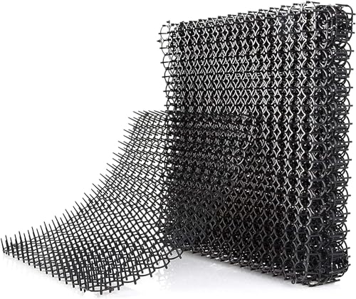 Homarden Cat Repellent Outdoor - Scat Mat (Set of 10) 16 X 13 Inch Square with 1 inch Plastic Spikes - Scratch Deterrent 13ft Coverage