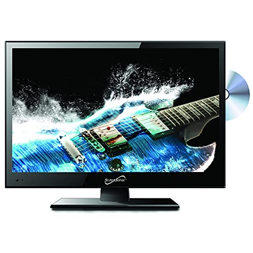 Supersonic SC-1512 15.6-Inch LED Widescreen HDTV with Stunning Detail, Multimode Picture, Vibrant Colors, Built-in DVD Player, HDMI/USB, and AC/DC Compatibility - Perfect RV & Kitchen TV