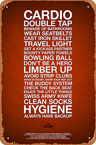 NIUMOWANG Metal Sign - Zombieland — The Rules Tin Poster 12 X 8 Inches