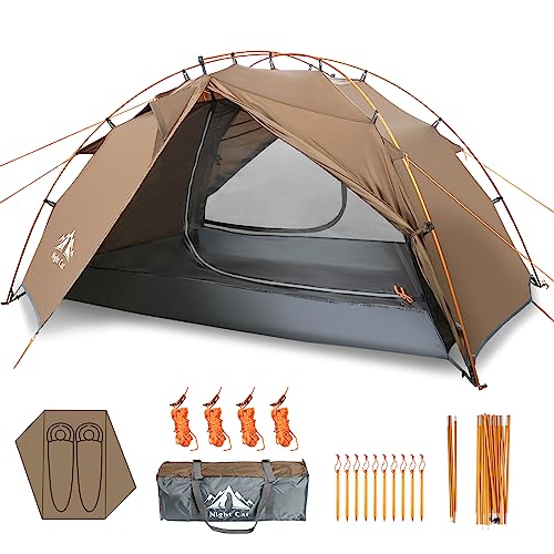 Night Cat Backpacking Tents 2 Persons Easy Setup Camping Tent with Separated Rainfly Aluminium Pole Double Layers Two Doors Waterproof Lightweight Compact 7.2x4.6ft