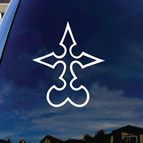 SoCoolDesign Kingdom Nobody Heart Symbol Car Truck Laptop Sticker Decal 4' Tall (White)