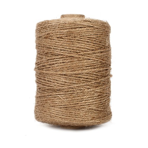 Tenn Well Natural Jute Twine, 500 Feet Long Brown Twine String Rope for Crafts, Gift Wrapping, Gardening, Packing and Home Decor