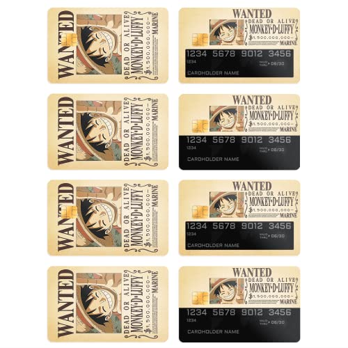 Scoleswall Card One Piece Debit Luffys Bank Stickers Waterproof Decal Wrap Vinyl Pirate Decor Cover Removable Slim Design Label Cool Credit Birthday Gifts, 7.5 x 5.8 x 0.01 inch