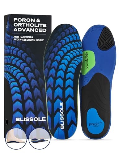 Blissole Plantar Fasciitis Relief Insoles, Strong Arch Support & Enhanced Shock Absorption, Pain Relief Orthotic Shoe Inserts for Flat Feet and Pronation, Men Women, Comfort for Everyday Use, (S)