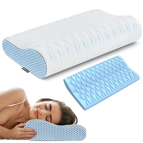 Neck Pillow Cervical Memory Foam Pillows for Pain Relief Sleeping, Ergonomic Pillow for Neck and Shoulder Pain, Contour Orthopedic Bed Pillow for Side Back Stomach Sleeper