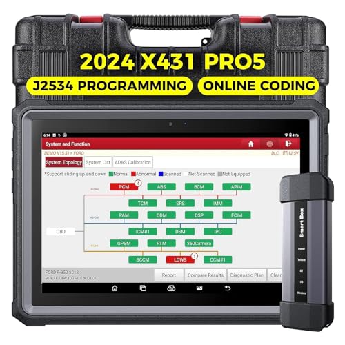 LAUNCH X431 PRO 5 Scan Tool: 2024 J2534 Reprogramming Tool, ECU Online Coding, Topology Mapping, Upgraded of X431 V+, Bi-Directional Diagnostic Scanner, with SmartBox 3.0 CANFD & DOIP, 2 Years Update