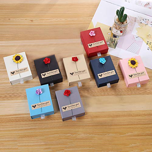 Zhenpony Jewelry Gift Boxes Set, 8-Piece 8-Color Small Kraft Paper Box for Rings, Pendants, Earrings, Necklaces - Ideal for Christmas, Anniversary, Wedding, Birthday - 3.54 x 2.75 x 1.18 Inches