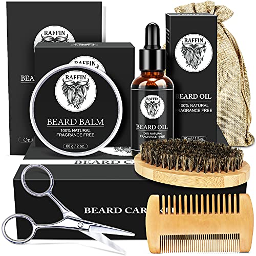 RAFFIN Christmas Gifts for Men - Beard Care Kit Gift Sets for Men, Dad, Husband, Boyfriend, Brother, Son, Grandpa, Male Friend, Anniversary & Birthday Gifts for Him, Stocking Stuffers for Men