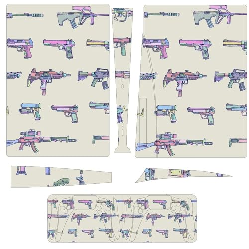 Weapons Guns Protective Skin Stickers Wrap Cover Compatible for P-S-5 Console and Controller Skin Stickers Decal