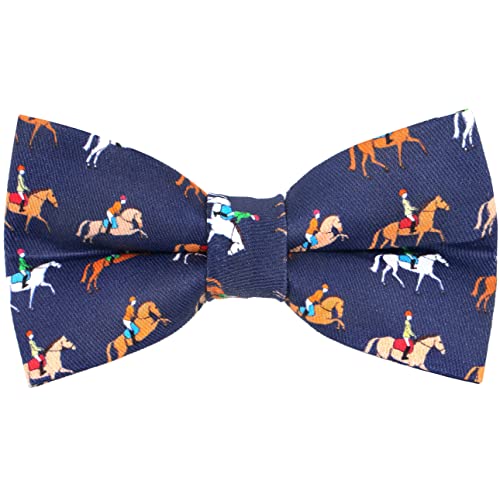 OCIA Cute Pattern Pre-tied Bow Tie Adjustable Bowties for Adult & Children (Horse Race)