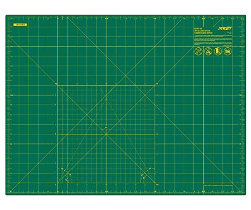 OLFA 18' x 24' Self Healing Rotary Cutting Mat (RM-SG) - Double Sided 18x24 Inch Cutting Mat with Grid for Quilting, Sewing, Fabric, & Crafts, Designed for Use with Rotary Cutters (Green)