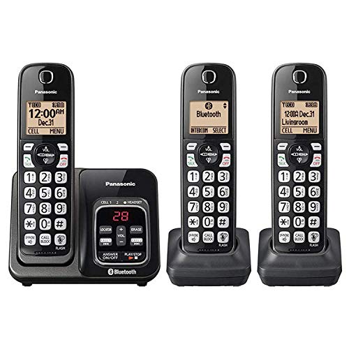Panasonic KX-TG833 DECT 6.0 Bluetooth 3-Handset Phone Bundle