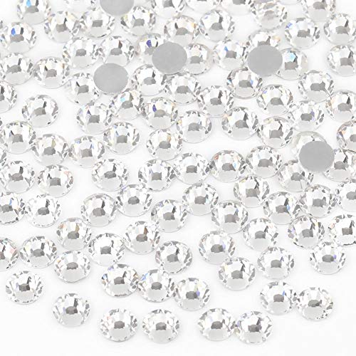 Beadsland Flat Back Crystal Rhinestones Round Gems for Nail Art and Craft Glue Fix, Crystal (3.8-4.0mm) SS16/1440pcs