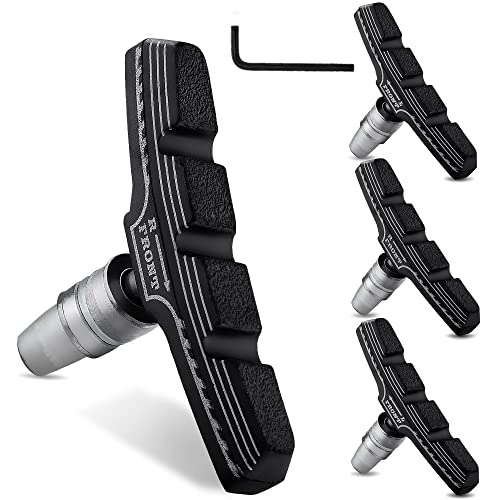 Hapleby 4PCS Premium Bike Brake Pads, Professional Mountain Bicycle V-Brake Pads, Bike Brake Blocks Kit, for Free Hex Wrench