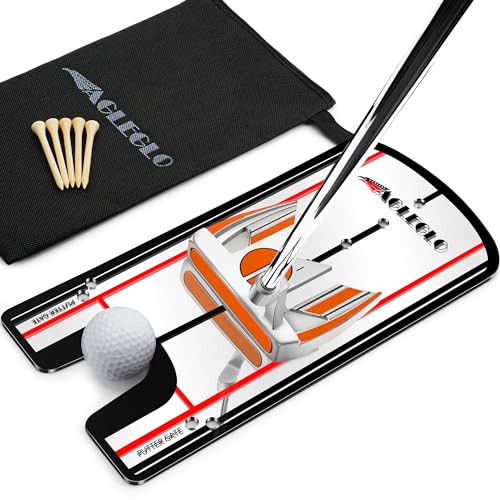 EagleGlo Golf Putting Mirror, Putting Mirror Training Aid for Golf with Putter Line Mirrored Acrylic, Putting Trainer for Golfer Align Eyes, Body, Putter Face, Golf Training Aid Equipment 12”Lx 6”W