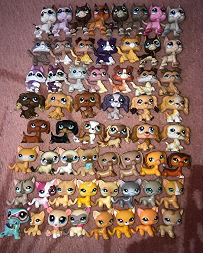 GreenPets LPS Toy Surprise Pack - 5 Random Figures & 7 Accessories, Great Dane, Collie, Cat, Dachshund, Cocker Spaniel - Kids Gift