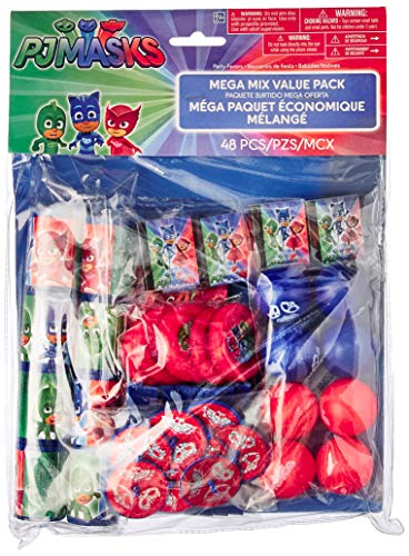 Adorable Multicolor PJ Masks Mega Mix Value Pack - 11.5' x 9' (Pack of 48) | Fun & Vibrant Design | Perfect for Kid's Party Favor