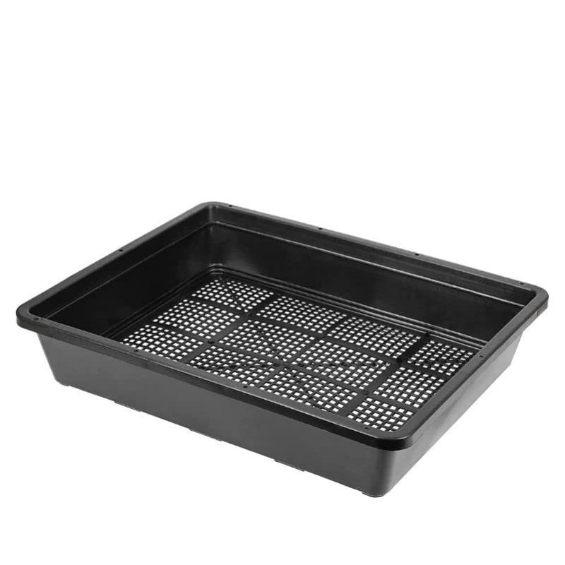 BeGrit Seedling Trays 5-Pack 15x12 inch Mesh Bottom Tray Plastic Plant Trays for Microgreens,Soil Blocks,Wheatgrass,Hydroponic and Fodder Systems