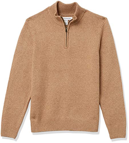 Amazon Essentials Men's Long-Sleeve Soft Touch Quarter-Zip Sweater, Camel, X-Large
