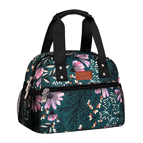 Deosk Lunch Bag for Women - Insulated, Reusable, Cooler, Malachite Green