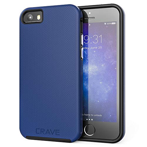 Crave iPhone SE [2016](1st gen) Case, Dual Guard Protection Series Case for iPhone 5 / 5s / SE - Navy