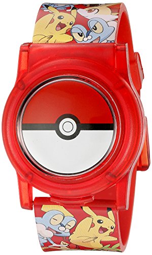 Accutime Kids Pokemon Pokeball Digital LCD Quartz Flip Open Red Wrist Watch, Cool Inexpensive Gift & Party Favor for Boys, Girls, Adults All Ages (Model: POK4186AZ)