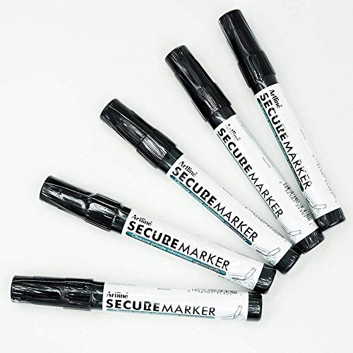 Holmes Stamp & Sign Secure Marker Redacting Pen | Blackout Marker | Blacks Out Private Information (5 Markers)