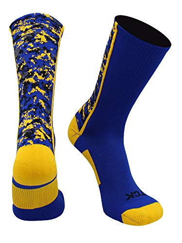 TCK Digital Camo Crew Socks (Royal/Gold, Medium)
