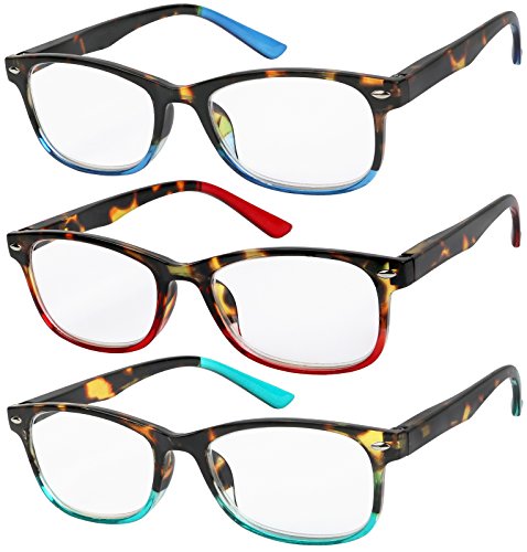 Success Eyewear Reading Glasses Set of 3 Great Value Spring Hinge Readers Men and Women Glasses for Reading +1.5